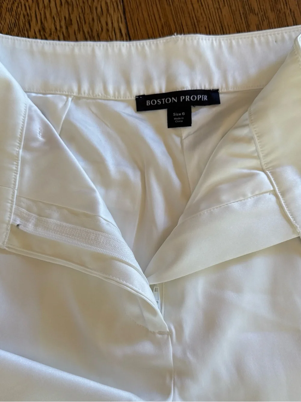 Boston Proper Cream Satin-Look trousers - Picture 7 of 16